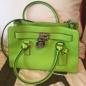 Michael Kors lime green small satchel